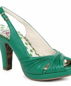 Ellie Shoes 4 Ruched Peep Toe Sling Back