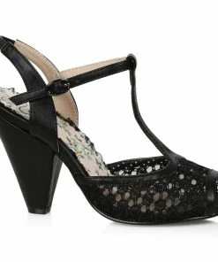 Ellie Shoes 4 T-Strap Peep Toe Shoe With Lace
