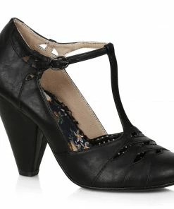 Ellie Shoes 4 T-STRAP PUMP WITH CUT OUTS