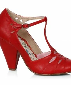 Ellie Shoes 4 T-STRAP PUMP WITH CUT OUTS