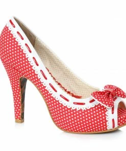 Ellie Shoes 4 Polka Dot Peep Toe Show With Bow