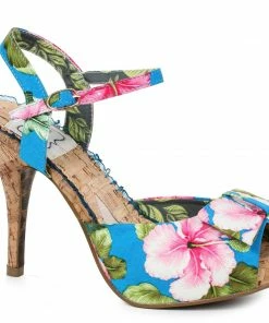 Ellie Shoes Floral Cork Pump