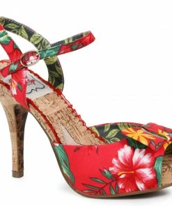 Ellie Shoes Floral Cork Pump