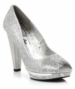 Ellie Shoes Rhinestone Covered Peep-Toe Pump