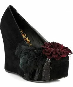 Ellie Shoes 4.5 Heel Wedge With Feather