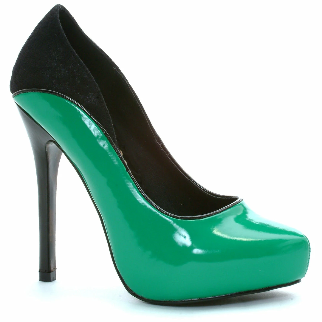 Ellie Shoes 5 Heel Close Toe Pump With Lace Backing 3 Ellie Shoes 5 Heel Close Toe Pump With Lace Backing