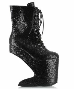 Ellie Shoes 5.5 Heel Platform Glitter Ankle Boot