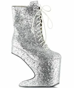 Ellie Shoes 5.5 Heel Platform Glitter Ankle Boot