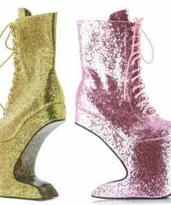 Ellie Shoes 5.5 Heel Platform Glitter Ankle Boot