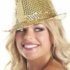 Be Wicked Sequin Fedora Hat - Gold ACCESORIES 2 Be Wicked Sequin Fedora Hat - Gold ACCESORIES