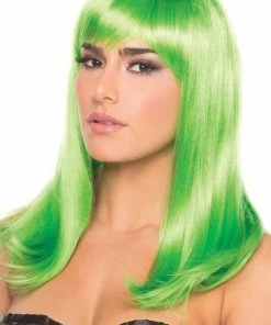Be Wicked Rave Accessories Hollywood Wig Green