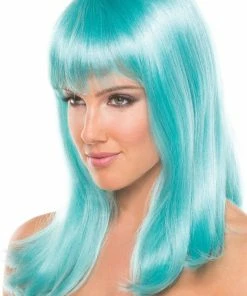 Be Wicked Rave Accessories Hollywood Wig Light Blue