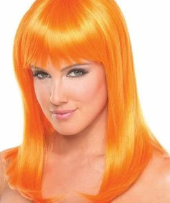 Be Wicked Rave Accessories Hollywood Wig Orange