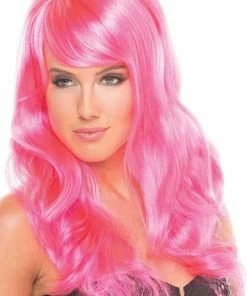 Be Wicked Burlesque Wig Hot Pink