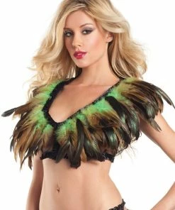Be Wicked Turkey Exotic Feathers Top