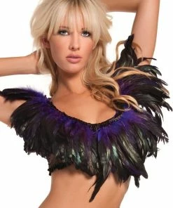 Be Wicked Turkey Exotic Feathers Top