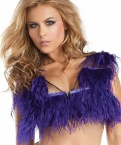 Be Wicked CLOTHING Ostrich Feather Top