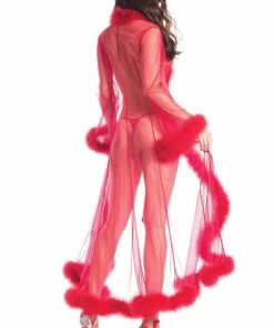 Be Wicked LINGERIE Marabou Robe Red 5 Be Wicked LINGERIE Marabou Robe Red
