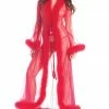 Be Wicked LINGERIE Marabou Robe Red 2 Be Wicked LINGERIE Marabou Robe Red