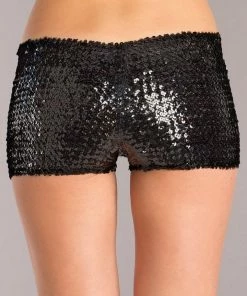 Be Wicked CLOTHING Sequin Booty Shorts Black