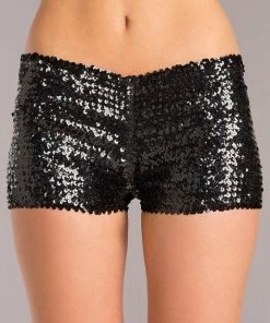 Be Wicked CLOTHING Sequin Booty Shorts Black