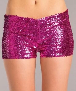 Be Wicked Sequin Booty Shorts Hot Pink