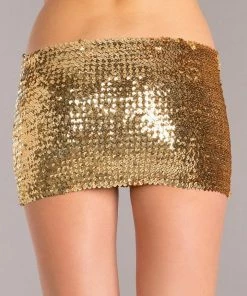 Be Wicked Sequin Skirt Gold