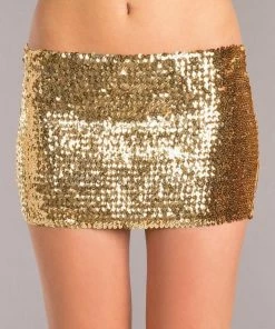 Be Wicked Sequin Skirt Gold