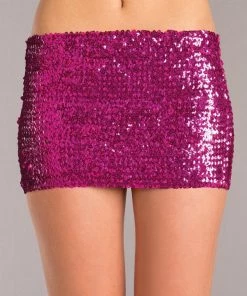 Be Wicked CLOTHING Sequin Skirt Hot Pink