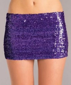 Be Wicked Sequin Skirt Purple
