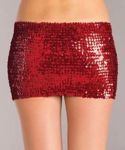 Be Wicked CLOTHING Sequin Skirt Red