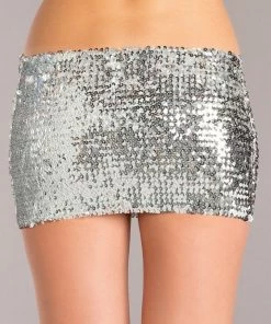 Be Wicked Sequin Skirt Silver