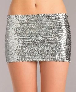 Be Wicked Sequin Skirt Silver
