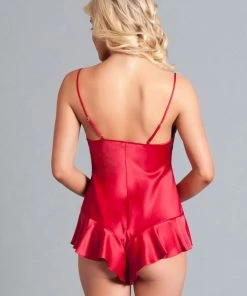 Be Wicked SLEEPWEAR Martina Romper Red 7 Be Wicked SLEEPWEAR Martina Romper Red