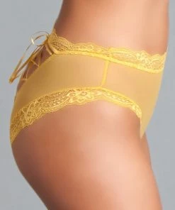 Be Wicked LINGERIE Jasmine Tie Up Panty Mustard 7 Be Wicked LINGERIE Jasmine Tie Up Panty Mustard