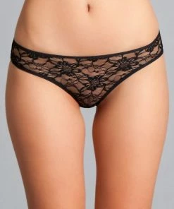 Be Wicked LINGERIE Delila Lace & Strap Panty Black