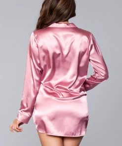 Be Wicked Kimberly Satin Sleepshirt Dusty Rose