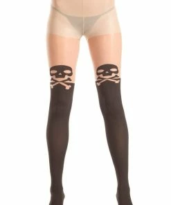 Be Wicked Crossbones Pantyhose Hosiery