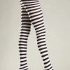 Be Wicked Seamingly Striped Pantyhose White