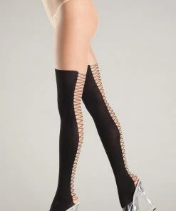 Be Wicked Hosiery Lace-Up Back Seam Pantyhose