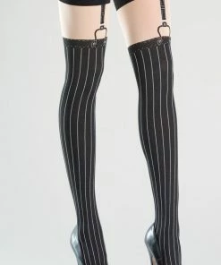 Be Wicked Pinstripe Thigh Highs
