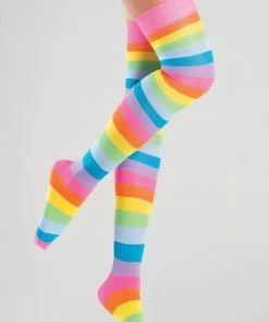 Be Wicked Striped Thigh Highs Hosiery