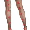 Be Wicked Hosiery Red Bow Backseam Thigh Highs