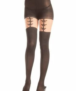 Be Wicked Bow GarterStrap Pantyhose