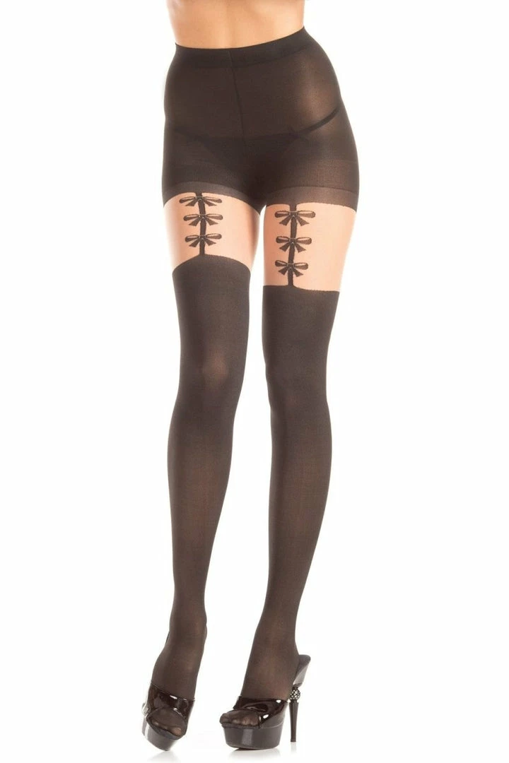 Be Wicked Bow GarterStrap Pantyhose 3 Be Wicked Bow GarterStrap Pantyhose