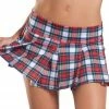 Be Wicked School Girl Skirt White Plaid CLOTHING 2 Be Wicked School Girl Skirt White Plaid CLOTHING