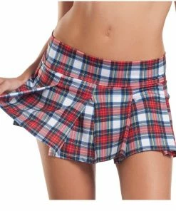 Be Wicked School Girl Skirt White Plaid CLOTHING