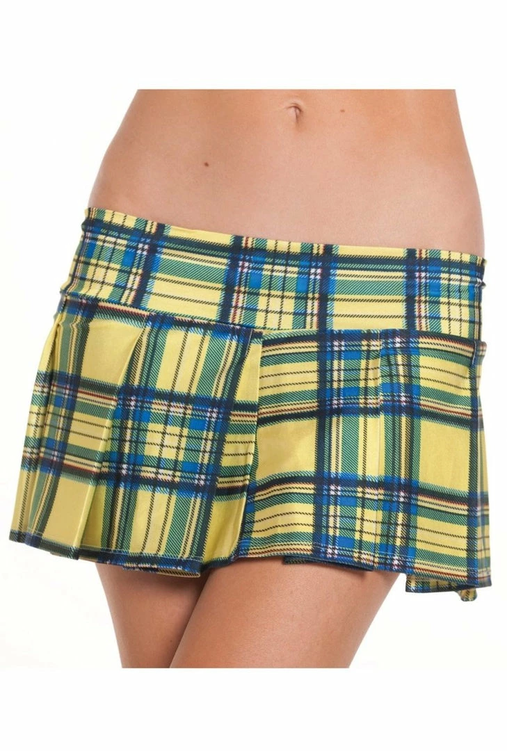 Be Wicked School Girl Skirt Yellow Plaid 3 Be Wicked School Girl Skirt Yellow Plaid