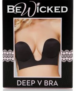 Be Wicked Black Deep V Bra