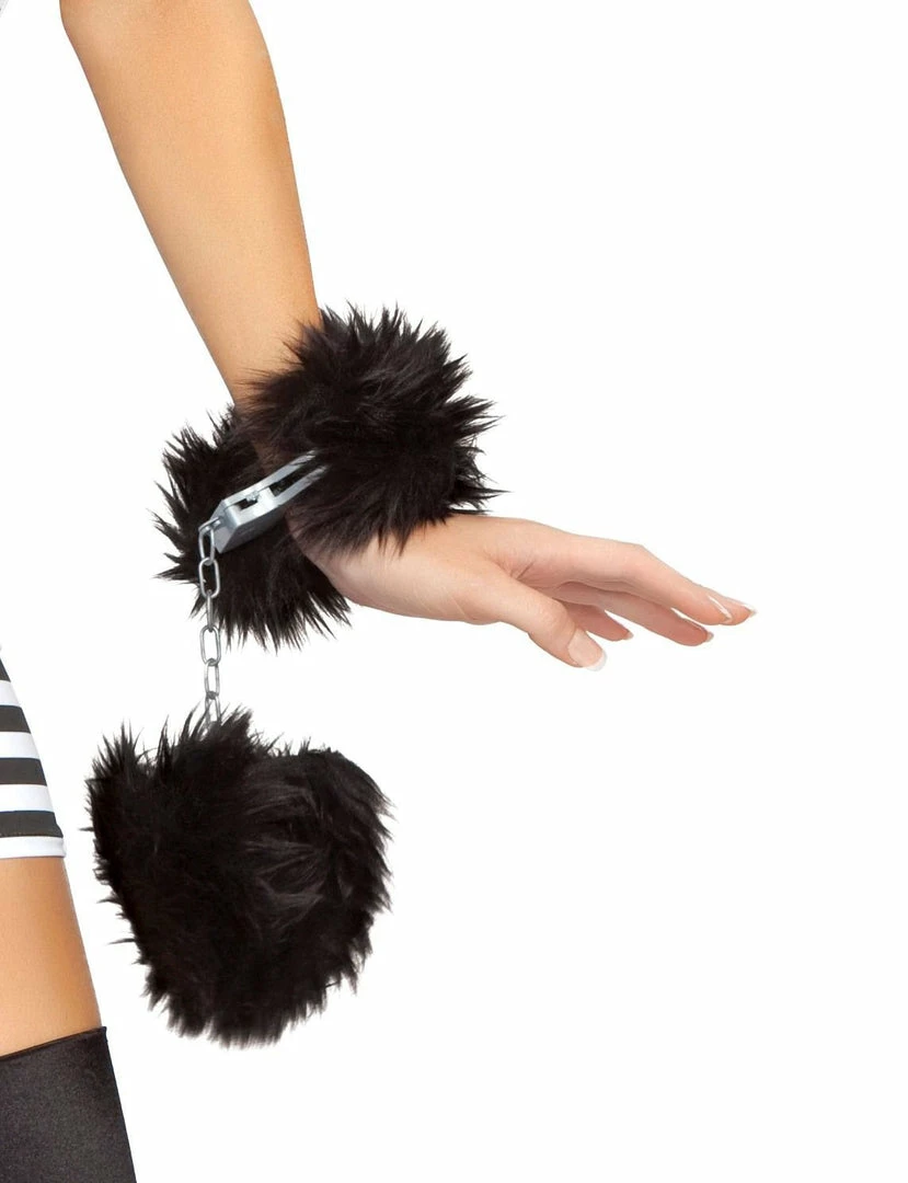 Roma Costume Costume Accessories Fur Trimmed Handcuffs 3 Roma Costume Costume Accessories Fur Trimmed Handcuffs
